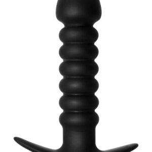 Чёрная анальная вибропробка Twisted Anal Plug - 13 см.