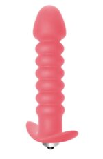 Розовая анальная вибропробка Twisted Anal Plug - 13 см.