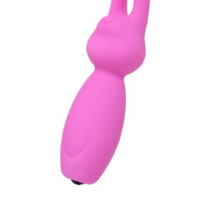 Розовый мини-вибратор Eromantica PUSS с ушками - 8,5 см.