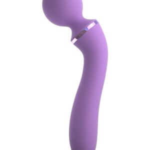 Фиолетовый двусторонний вибростимулятор Duo Wand Massage-Her - 19,6 см.