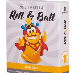 Стимулирующий презерватив-насадка Roll & Ball Banana