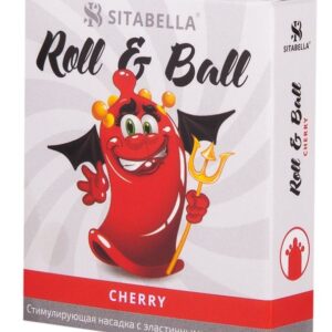 Стимулирующий презерватив-насадка Roll & Ball Cherry