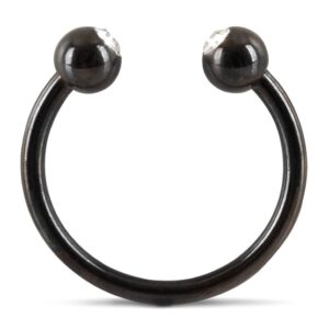 Черное металлическое кольцо под головку со стразами Glans Ring