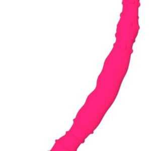 Розовый двусторонний фаллоимитатор SILICONE DOUBLE DONG - 33,5 см.