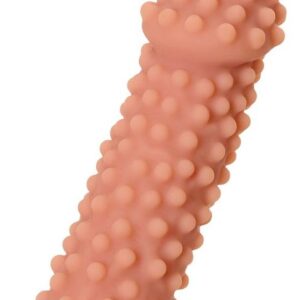 Телесная насадка на фаллос с бугорками Extreme Sleeve 010 S-size - 14,7 см.
