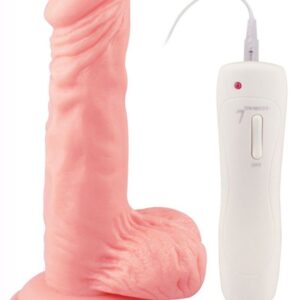 Телесный вибратор 7 Vibrating Dong with Vibrating Balls - 16 см.