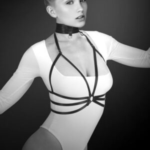 Черная упряжь на грудь Julia