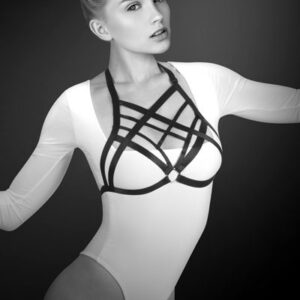 Черная упряжь на грудь Clara