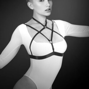 Черная упряжь на грудь Alyssa