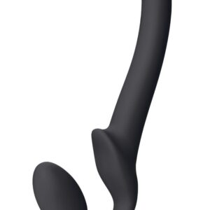 Черный безремневой страпон Silicone Bendable Strap-On - size S