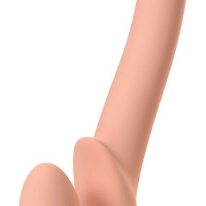 Телесный безремневой страпон Silicone Bendable Strap-On - size M