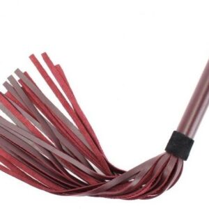 Бордовая плеть Maroon Leather Whip с гладкой ручкой - 45 см.