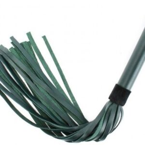 Изумрудная плеть Emerald Leather Whip с гладкой ручкой - 45 см.