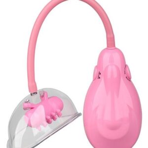 Розовый вакуумный вибромассажер VIBRATING VAGINA PUMP