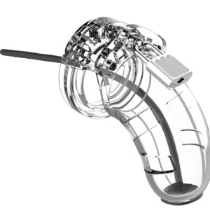 Прозрачный мужской пояс верности со стимулятором уретры Cock Cage Model 15 Chastity 3.5