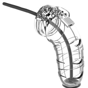 Прозрачный мужской пояс верности со стимулятором уретры Cock Cage Model 17 Chastity 5.5
