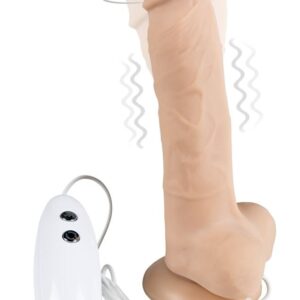 Телесный вибратор-ротатор на присоске Cesar Vibrator & Rotator - 17,5 см.