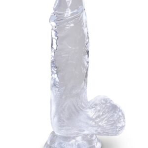 Прозрачный фаллоимитатор King Cock Clear 5 Cock with Balls - 15,2 см.