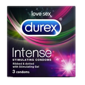 Рельефные презервативы со стимулирующей смазкой Durex Intense Orgasmic - 3 шт.