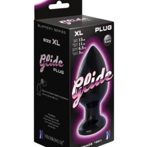 Черный анальный плаг Glide XL - 13 см.