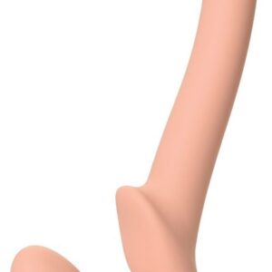 Телесный безремневой страпон Silicone Bendable Strap-On - size S
