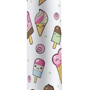 Яркий вибромассажёр с принтом Sweet Cream - 17,8 см.