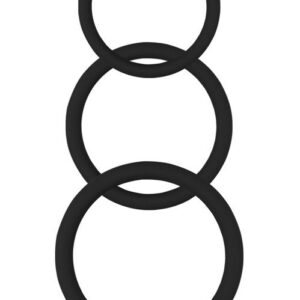 Набор из 3 черных эрекционных колец Magnum Force Cock Ring