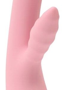 Нежно-розовый вибратор со стимулятором клитора The Unicorn - 21,5 см.