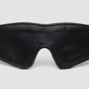 Черная плотная маска на глаза Bound to You Faux Leather Blindfold