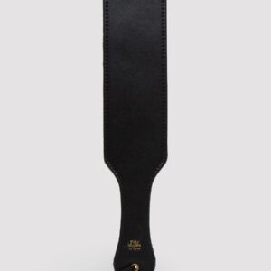 Черная шлепалка Bound to You Faux Leather Spanking Paddle - 38,1 см.