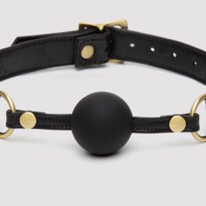 Черный кляп-шар Bound to You Faux Leather Ball Gag
