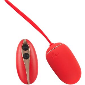 Красное виброяйцо Remote Controlled Love Ball с пультом ДУ
