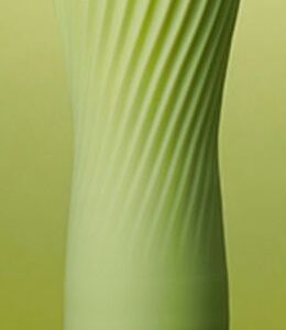 Салатовый рифленый мини-вибратор IROHA ZEN MATCHA - 12,7 см.