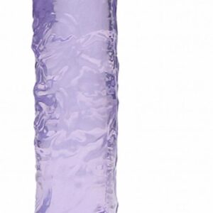 Фиолетовый фаллоимитатор Realrock Crystal Clear 9 inch - 25 см.