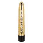 Золотистый классический вибратор Naughty Bits Gold Dicker Personal Vibrator - 19 см.