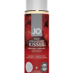 Лубрикант на водной основе с ароматом клубники JO Flavored Strawberry Kisses - 60 мл.