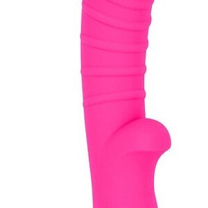 Ярко-розовый вибромассажер 5 Silicone Wild Passion - 19,1 см.