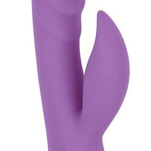 Фиолетовый вибромассажер-кролик 5 Silicone Ripple Passion - 19,1 см.