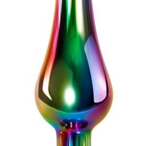Радужная анальная пробка Rainbow Metal Plug Small - 9,4 см.