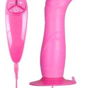 Розовый вибратор для G-точки BUNNY ICY - 18 см.