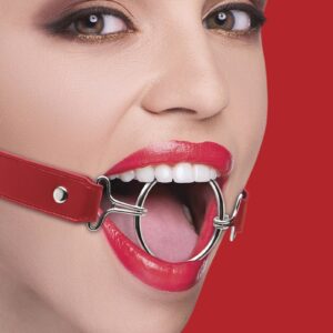 Расширяющий кляп Ring Gag XL с красными ремешками