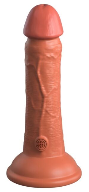 Фаллоимитатор цвета карамели 6 Vibrating Silicone Dual Density Cock - 17,8 см.