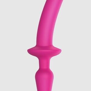 Розовый двусторонний фаллоимитатор Strap-On-Me Dildo Plug-In Switch size S