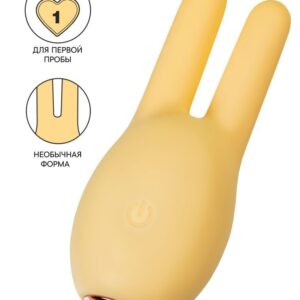 Желтый клиторальный стимулятор с ушками Mr. Bunny