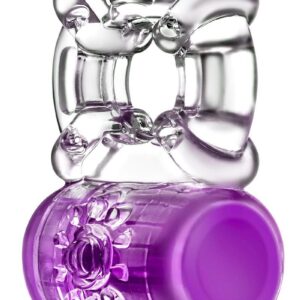 Фиолетовое эрекционное виброкольцо Pleaser Rechargeable C-Ring