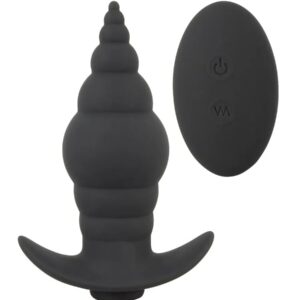 Черная анальная вибропробка RC Butt Plug - 9,6 см.