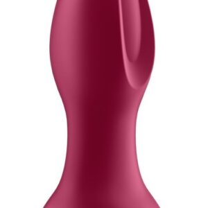 Малиновая вибропробка с вращением бусин Rotator Plug 2+ - 12,8 см.
