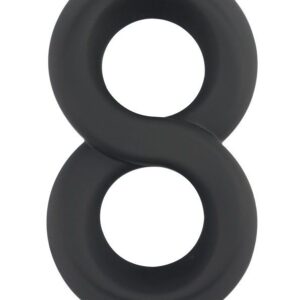 Черное двойное эрекционное кольцо Ultra Soft Platinum Cure Silicone Cockring
