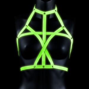 Портупея Bra Harness с неоновым эффектом - размер S-M