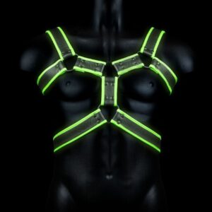 Стильная портупея Body Harness с неоновым эффектом - размер L-XL